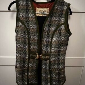 VINTAGE 1960S WELSH WOOLLENS DIAMOND PATTERN ZIP FRONT TAPESTRY